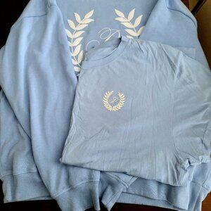 Bundle of VS PINK sky blue crewneck and tee